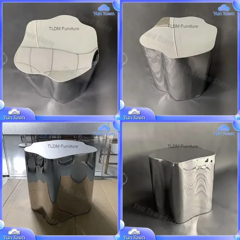 Personality Irregular Commercial Side Table for Coffee Shop for Light Luxury Cloud Coffee Table for Nordic Stainless Steel