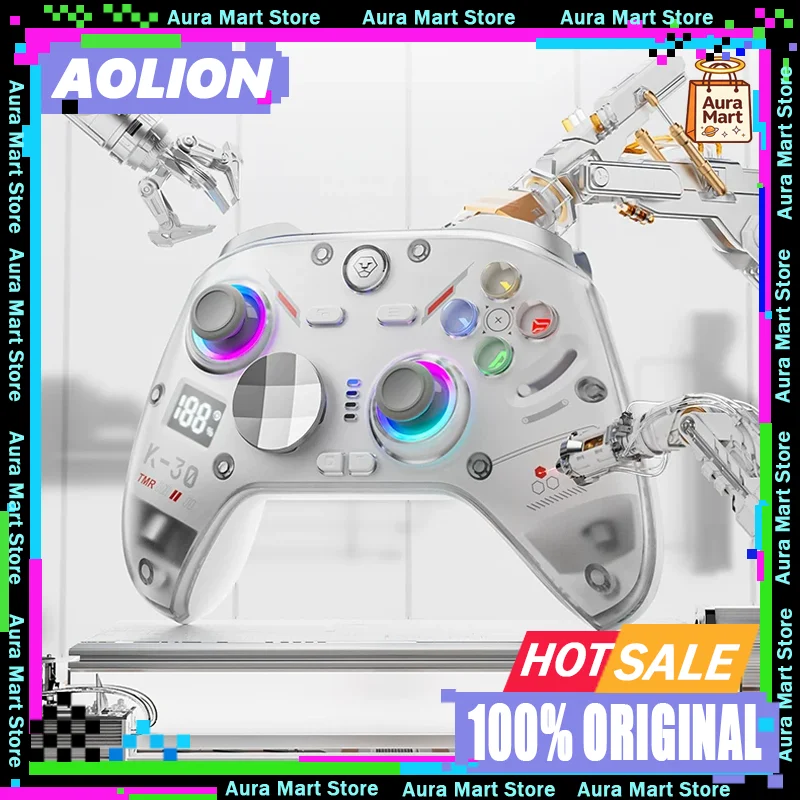 AOLION K30 Game Controller Esports Grade TMR Joystick Micro Motion Linear Double Cut Trigger Wireless Tri Mode Games Handle