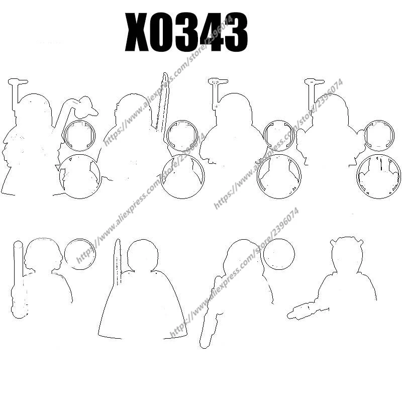 X0343 figuras de acción película bloques de construcción ladrillos XH1956 XH1957 XH1958 XH1959 XH1960 XH1961 XH1962 XH1963 juguetes educativos