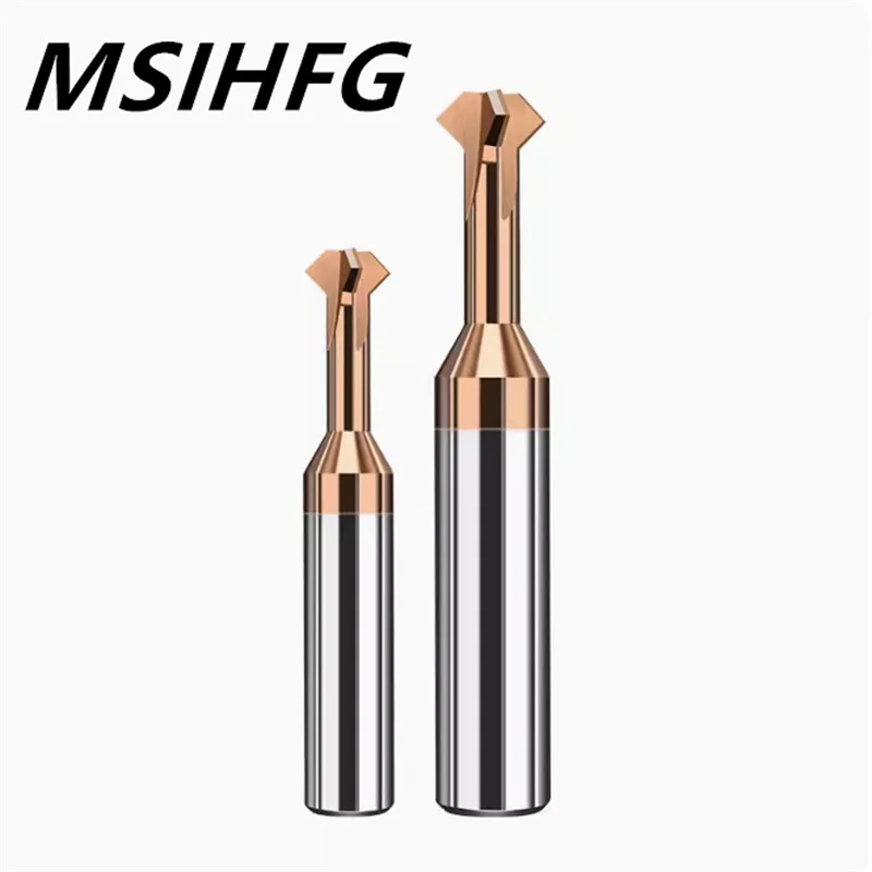 HRC55 Up Down Chamfering Cutter End Mill Shank Milling Cutter 4F Aluminum Tungsten Carbide Router Bit Coated Mini Milling Cutter