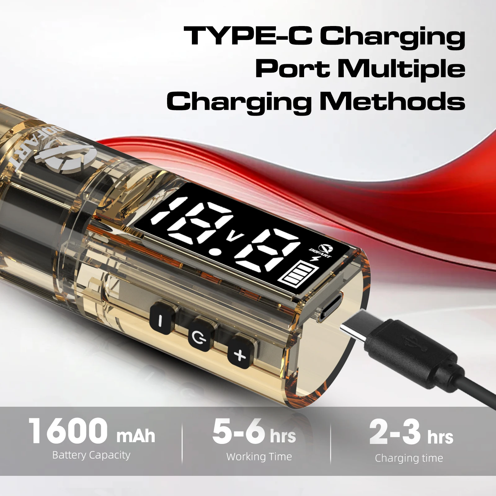 DQFART مجموعة الوشم اللاسلكية قلم الوشم 1600mAh آلة الوشم إبرة الوشم الحبر لفناني الوشم تبدأ لوازم الوشم