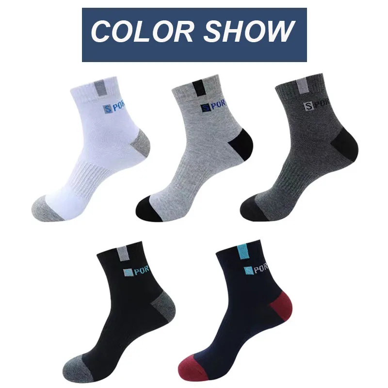 5 Pairs High Quality Bamboo Fiber Breathable Deodorant Business Men Tube Socks For Autumn And Spring Summer Plus Size EUR 38-47