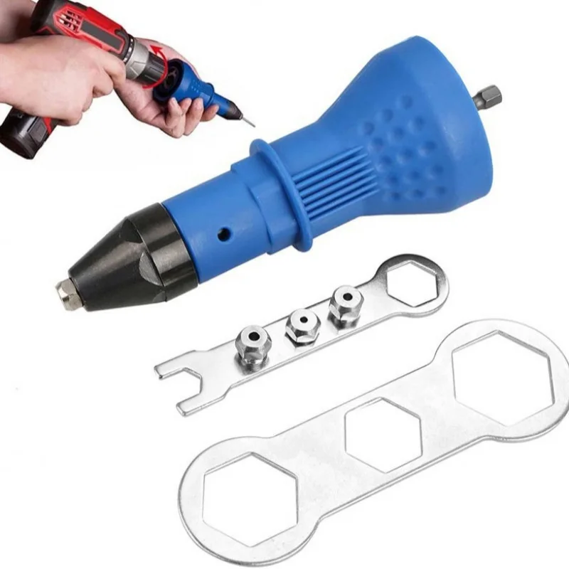 Converter Electric Drill Riveter Pneumatic Core Pulling Head Willow Nut Riveting Gun