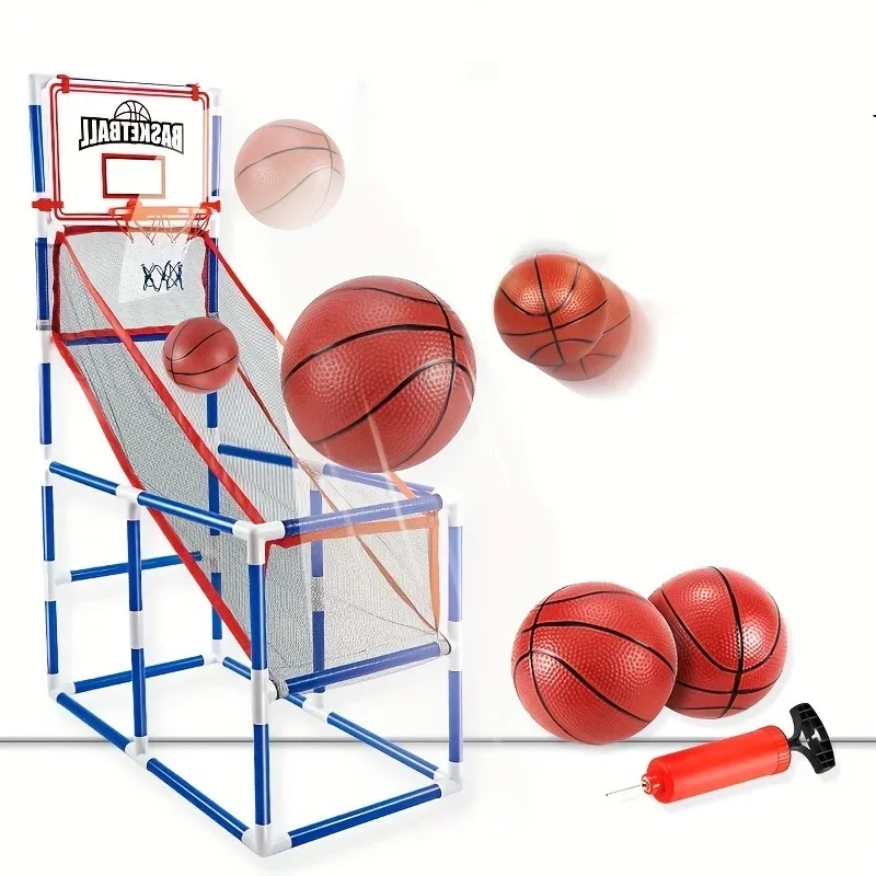 Portable Arcade Basketball Game Set with 2 Balls Hoop for Kids Indoor Outdoor Sport Play Children Boys Sports Toys Easy Set Up