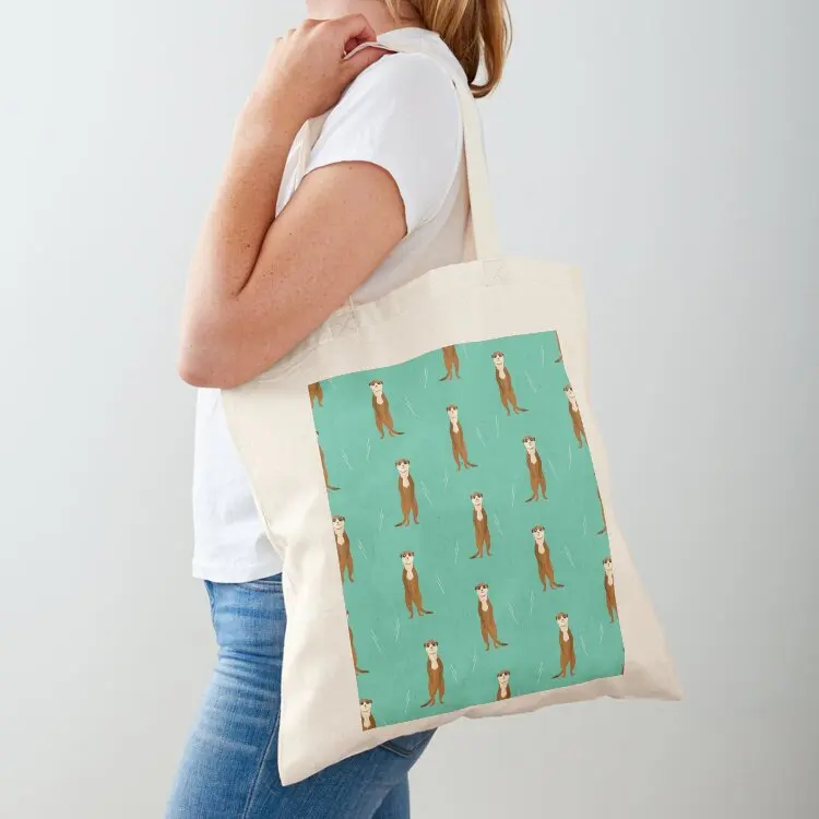 Meerkats on blue Tote Bag cute pouch bag supermarket folding bag tote women