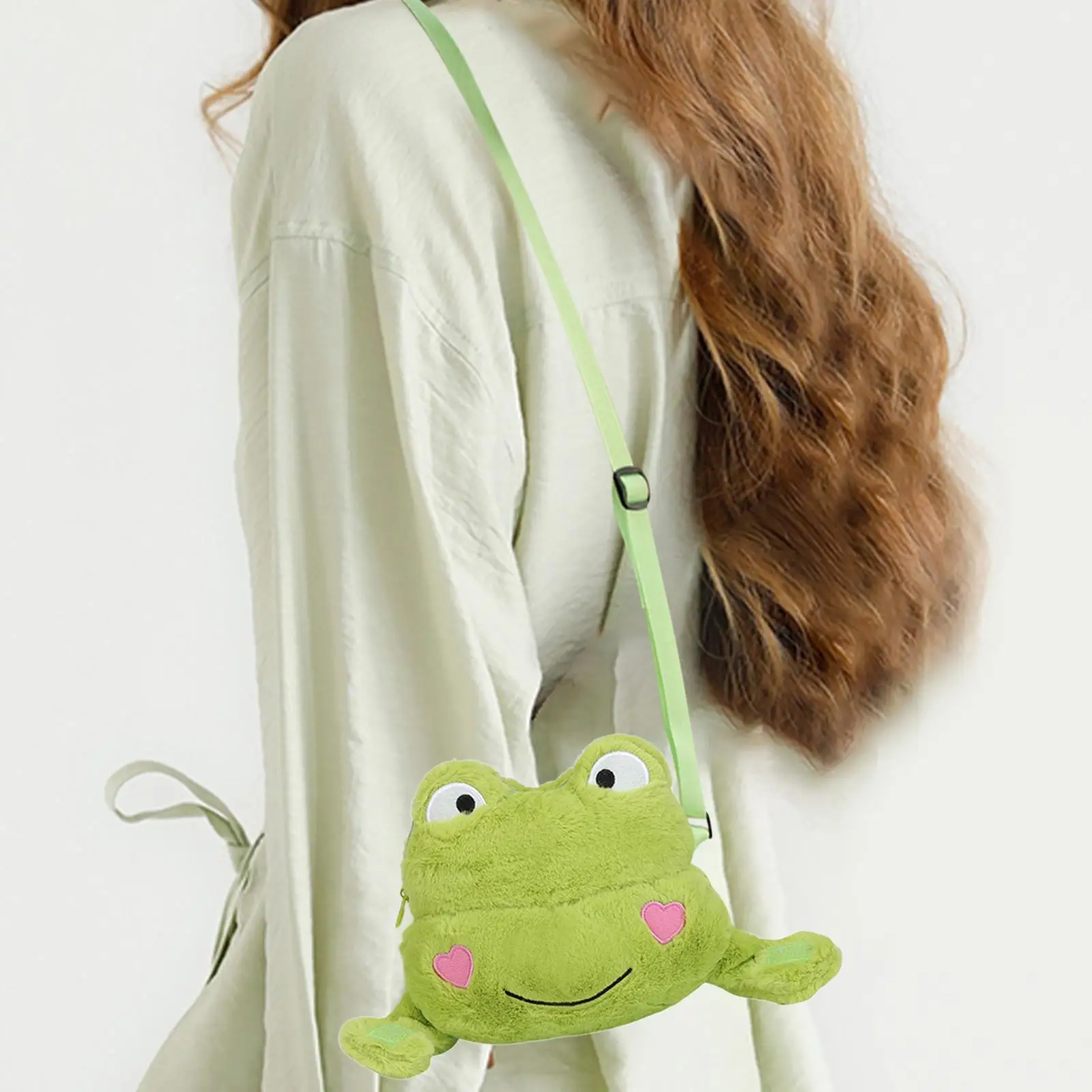 Frog Crossbody Bag Stylish Tote Bag Creative Cartoon Women Shoulder Bag Girl Plush Bag for Summer Shopping Party Outdoor Spring