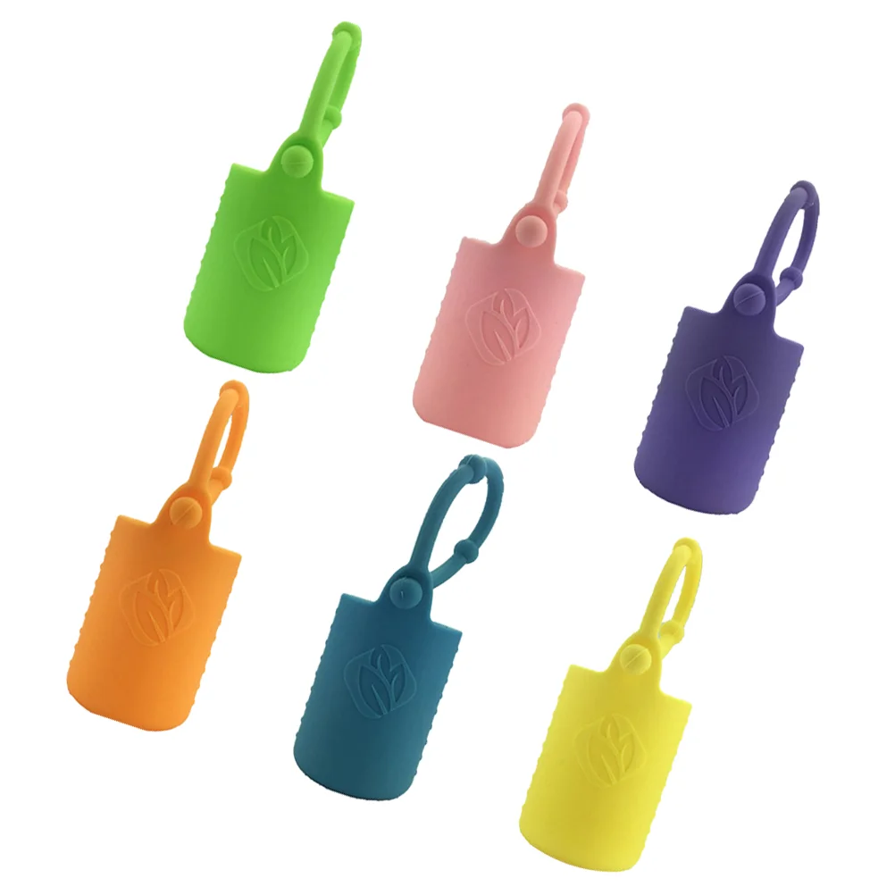 

6 Pcs Hand Soup Key Chain Mini Travel Bottles Holders Pendants Cover Protective Case Silicone