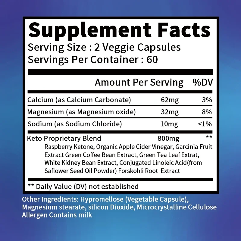 Natural Keto Supplement - Weight Management, Cleansing Detox Fat Burning Appetite Suppressant, NON-GMO