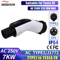 Type1 Charger to Tesla/TPC Electric Car Adapter Type1 to Tesla  EV Adapter Electric Vehicle Charger Connecter for 16A/32A
