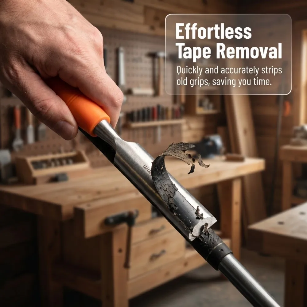Quick Removal Golf Grip Removal Tool Easy Removal V-Groove Design Golf Grip Tape Remover Hook Blade Ergonomic Handle - view 6