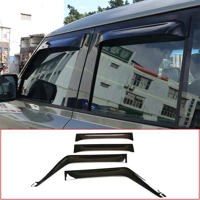 

For Land Rover Defender 90 110 2020-22 ABS Black Car Window Rain Visor Protective Cover Trim Strip Car Exterior Accessories
