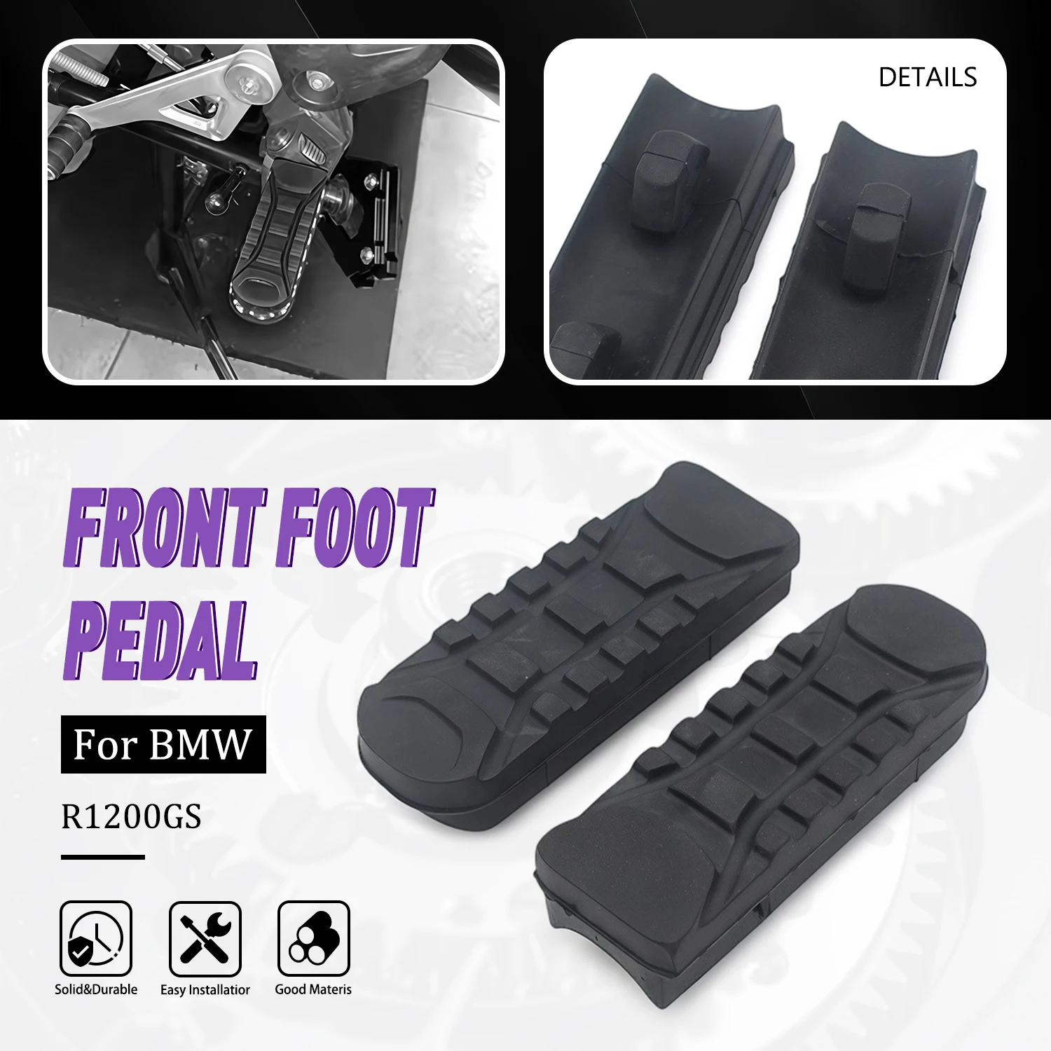 Motorrad-Fußrastenplatte aus Gummi für BMW R1200GS LC 20, BMW R1200GS LC 2014-2021, R1250 2019-2021, F850GS, F750GS