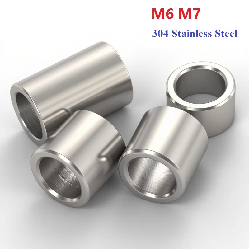 304 Stainless Steel Bushing Lengthen Washer M6 M7 Length 2-45mm Sleeve Unthreaded Hollow Casing Washer