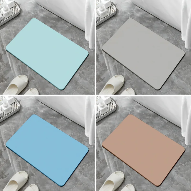 Solid Color Diatomite Doormat for Home Living Room Bathroom Decorative Mat Non Slip Floor Entrance Carpet Super Absorbent Rugs