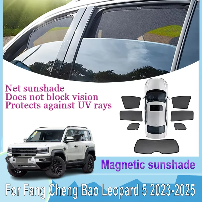 Para Fang Cheng Bao Leopard 5 accesorios Denza B5 2023-2025 parasoles magnéticos de malla para coche cubiertas para parabrisas viseras accesorios para coche