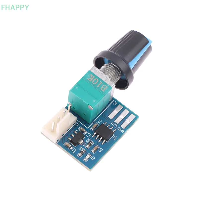 Controlador de velocidade do ventilador de canal único dc 12v controlador de velocidade pwm 25khz controle do motor com potenciômetro rotativo para ajustar 4 pinos