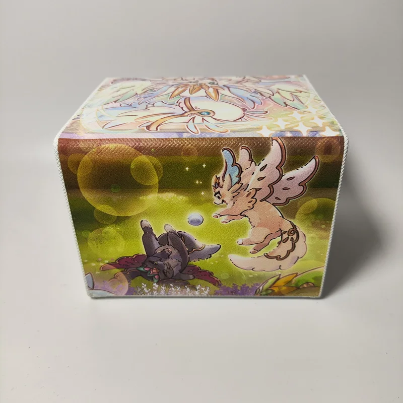 Yu Gi Oh Card Box Purrely Diy Self Made Anime Game Ocg Tcg Ptcg Trading Card Storage Box Pu Leather Collection Box 100+