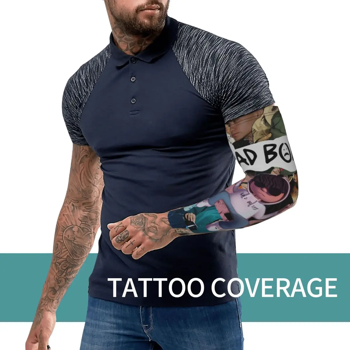 Junior H Merch Sad Boyz 팔 슬리브 남성 여성 태양 자외선 차단 문신 커버업 스포츠 쿨링 사이클링