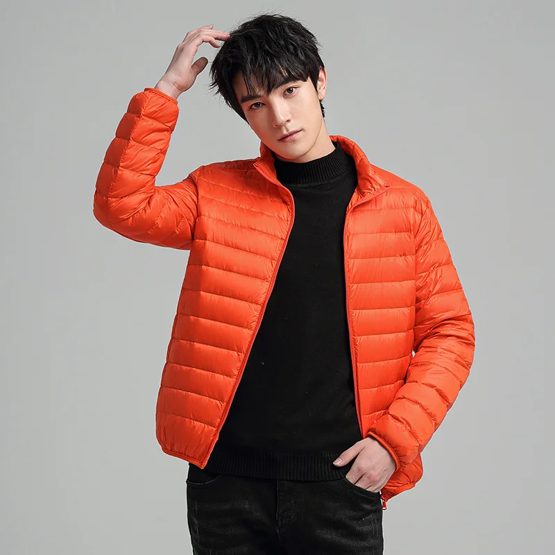 New Arrival 90% White Duck Down Jackets Winter Fashion Stand Collar Slim Fit Parkas Casual Solid Color Man Winter Jacket