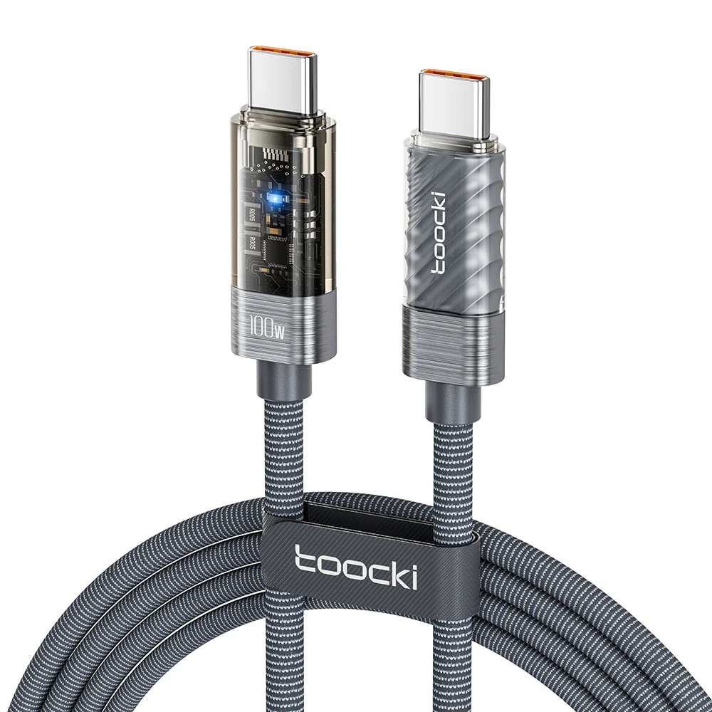 Toocki PD 100 W USB C auf USB C-Kabel Smart Power Off Typ C auf Typ C-Kabel Schnellladung für iPhone 15 16 17 MacBook iPad Huawei