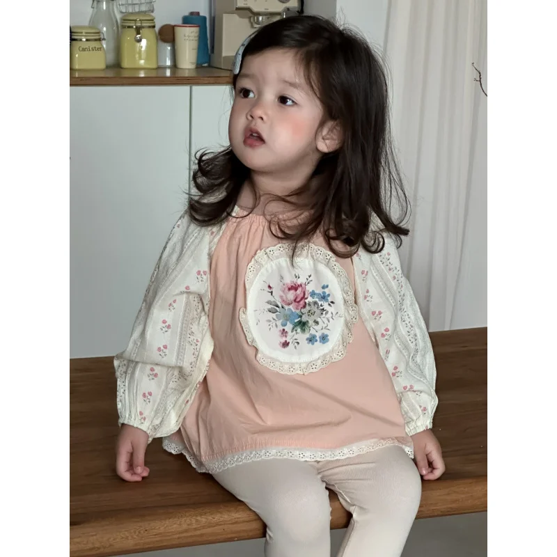 9.29New وصول ملابس الأطفال2025 الخريف ملابس الطفل الفتيات دمية قميص طماق مجموعة