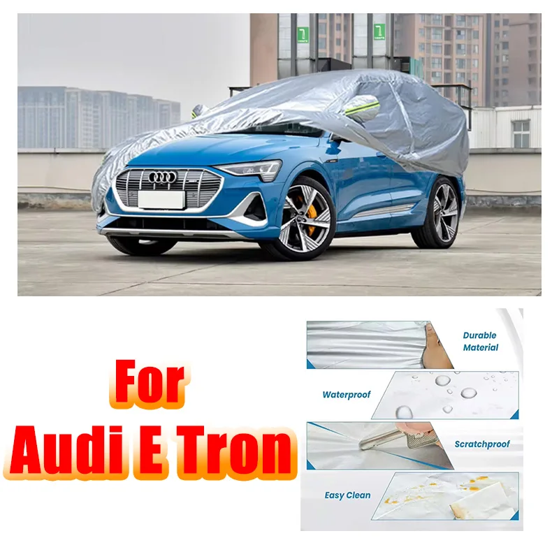 

Car Cover Outdoor Full Exterior Snow Cover Sunshade Waterproof Dustproof Protection with Reflective Strips for Audi E Tron