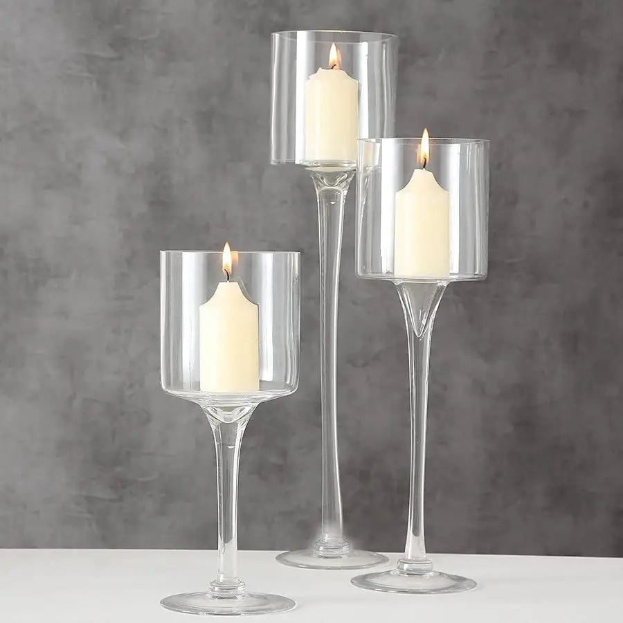 

Candleholders Tea Light Candle Holders Clear Wedding Weddings Hurricane Tall Elegant Ideal for Dining Party Home Decor Parties T