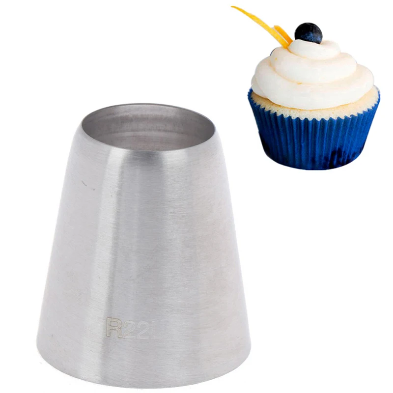 Embouts de buse de glaçage à bouche ronde en acier inoxydable R22L, outil de décoration de gâteau Chi et de gâteau