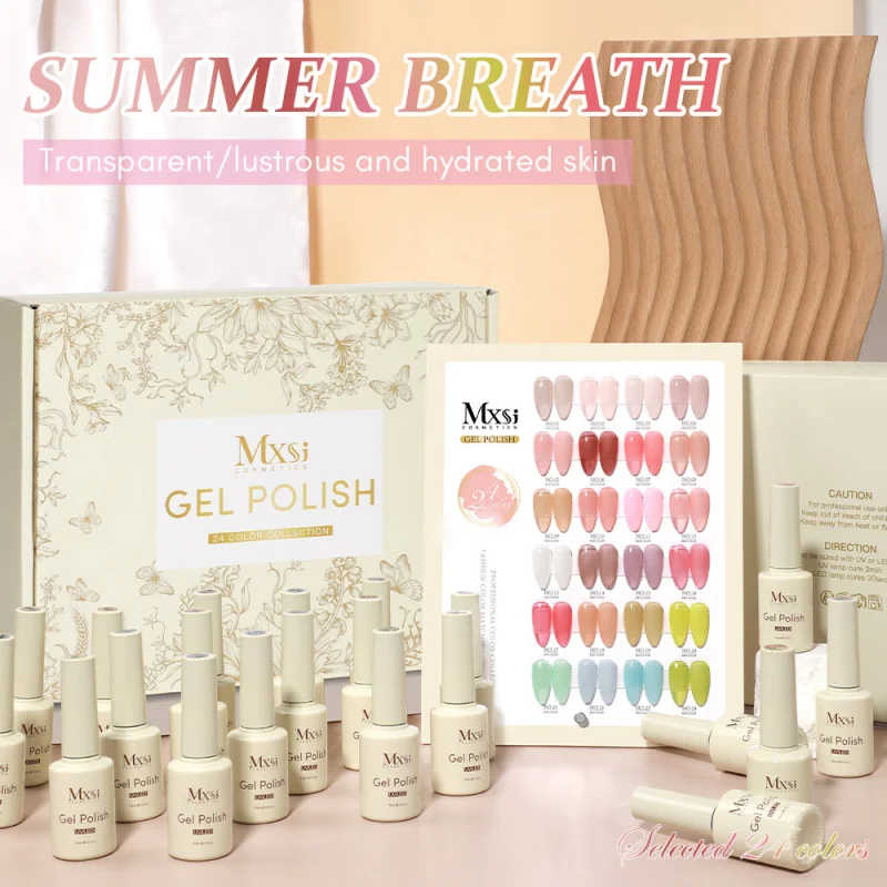 Conjunto de Esmalte Gel Base Nude, Tons Naturais de Rosa, Transparente, Branco Leitoso, Kit de Manicure para Salão com UV LED