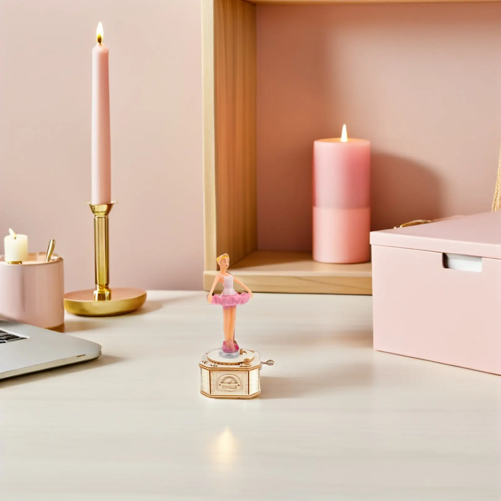 

Набор из 6 элегантных музыкальных шкатулок с балеринами, вращающихся автоматически, для декора стола, полки, украшения торта, для вечеринки в стиле балета