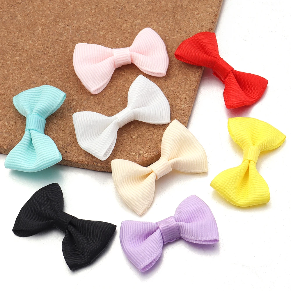 30pcs/lot Fashion Solid Color Bowknot Sweet Rib Bows For Jewelry Making DIY Dress Decor Dogs Hair Clips Accessories