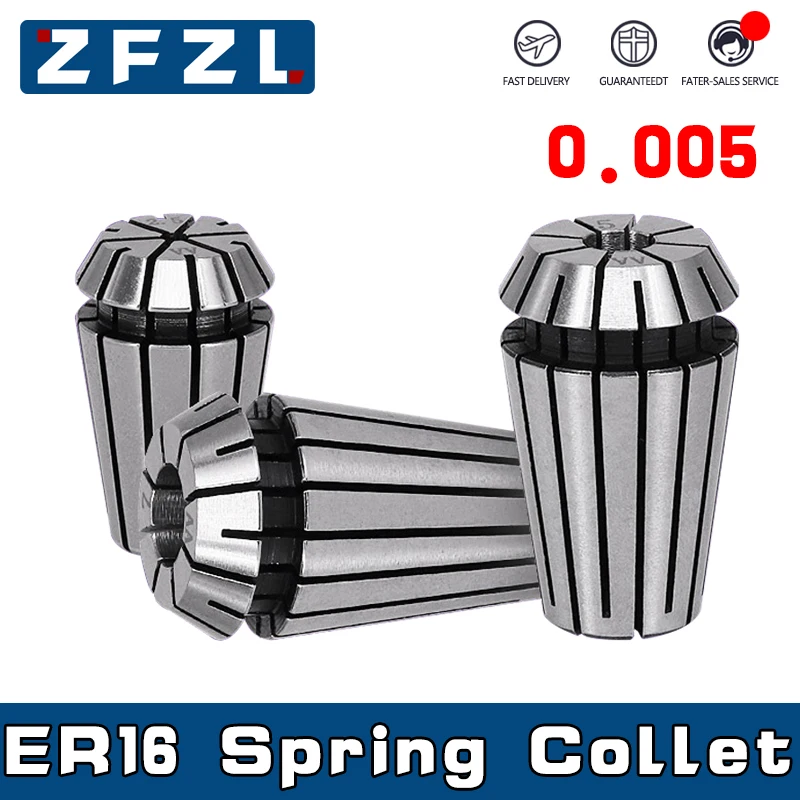 1PC ER16 Spring Collet 0.005 High Precision ER16 Chuck 1-10mm 1/4mm 1/8mm for CNC machining center Engraving Machine Lathe Mill