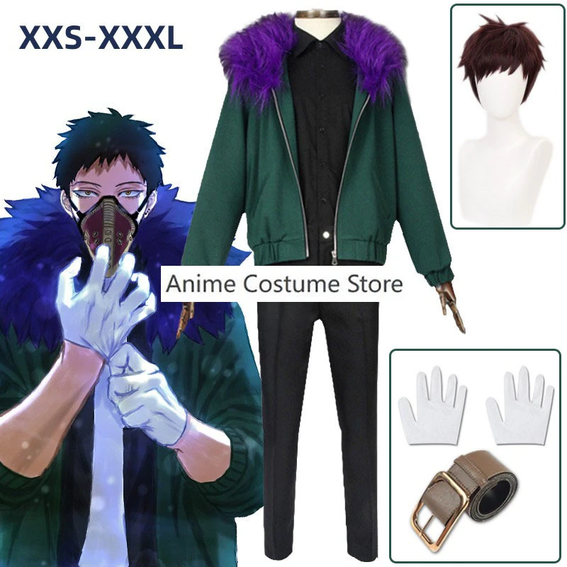 Костюм для косплея Аниме Boku «Нет героев Академии» Chisaki Kai, костюм для косплея «Моя геройская Академия» для мужчин и женщин, зеленая униформа, куртка, парик