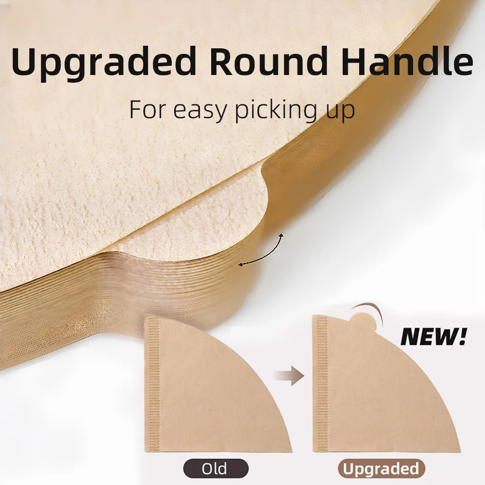 Filter Paper 01 02 V Shape Coffee Cup Filter Paper Barista Drip Coffee Filter Espresso Coffee Natural Paper Filter 40/100PCS