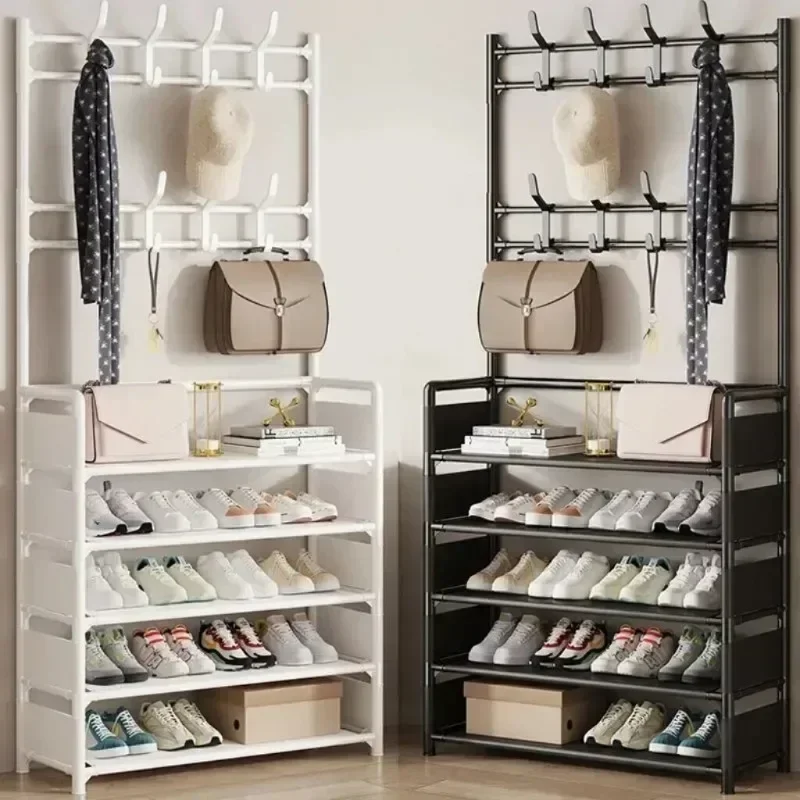 

Shoe Rack Simple Floor Shoe and Hat Rack Load-bearing Living Room Organizer Clothes Hat Coats Shoes Combination Storage Shelf