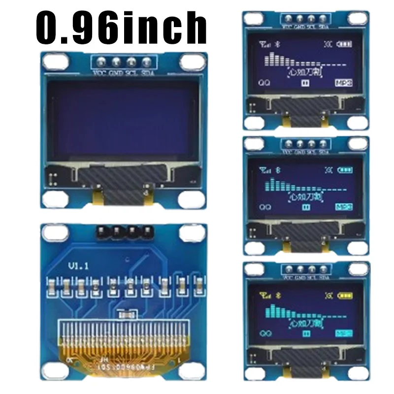 0.96 Inch OLED Display Module SSD1306 I2C IIC SPI Serial 128X64 LCD 4Pin 7Pin YellowBlue WhiteBlue for Arduino