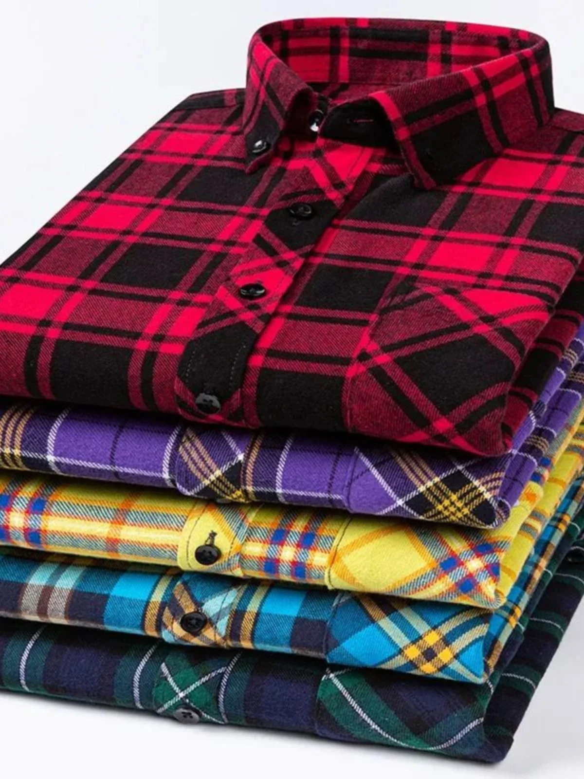 

Men's Oversized Long Sve Cheered irt Top Casual Loose Fit Autumn Faion Button down Collar Regular Length