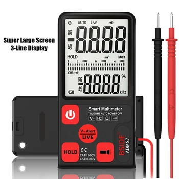 Official ADMS7 Voltmeter 3.5&#x27;&#x27; Large LCD Digital Smart Multimeter 3-Line Display TRMS Analog Bargraph with 6000 Counts DMM