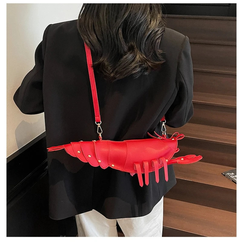 

New Crayfish Bag Creative Cute Fashion Shoulder Bag Personality Niche Large-capacity Hand-held Crossbody Bag for Women