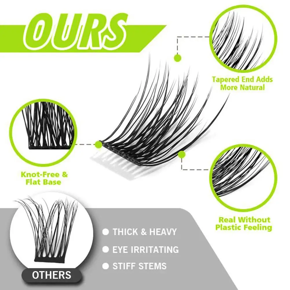 Faux Mink Cluster Lashes Natural Volume Individual Eyelash Extensions Mixed Tray Cilias Lightweight Reusable Makeup Lash Tools