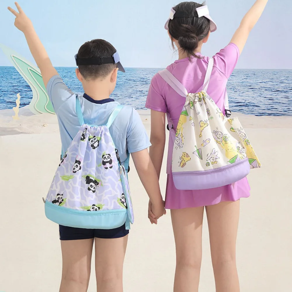 

Waterproof Children's Swimming Bag Shoe Compartment Beam Mouth Kids Beach Bag Lightweight Cartoon Swimm Storage Bag Boys Girls