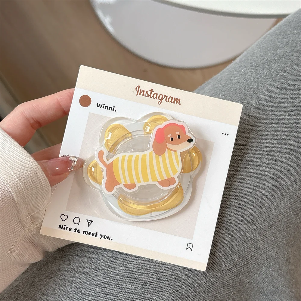 Cute Cartoon Dog Magnetic Phone Stand Holder Support For iPhone 16 ProMax Samsung For Magsafe Expanding Cellphone Grip Kickstand