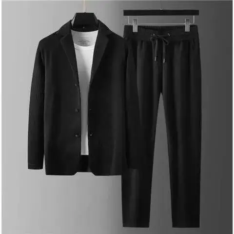 4-A44  Korean style high-end men's fashion casual suit sports suit men's autuslim suit two-piece suit