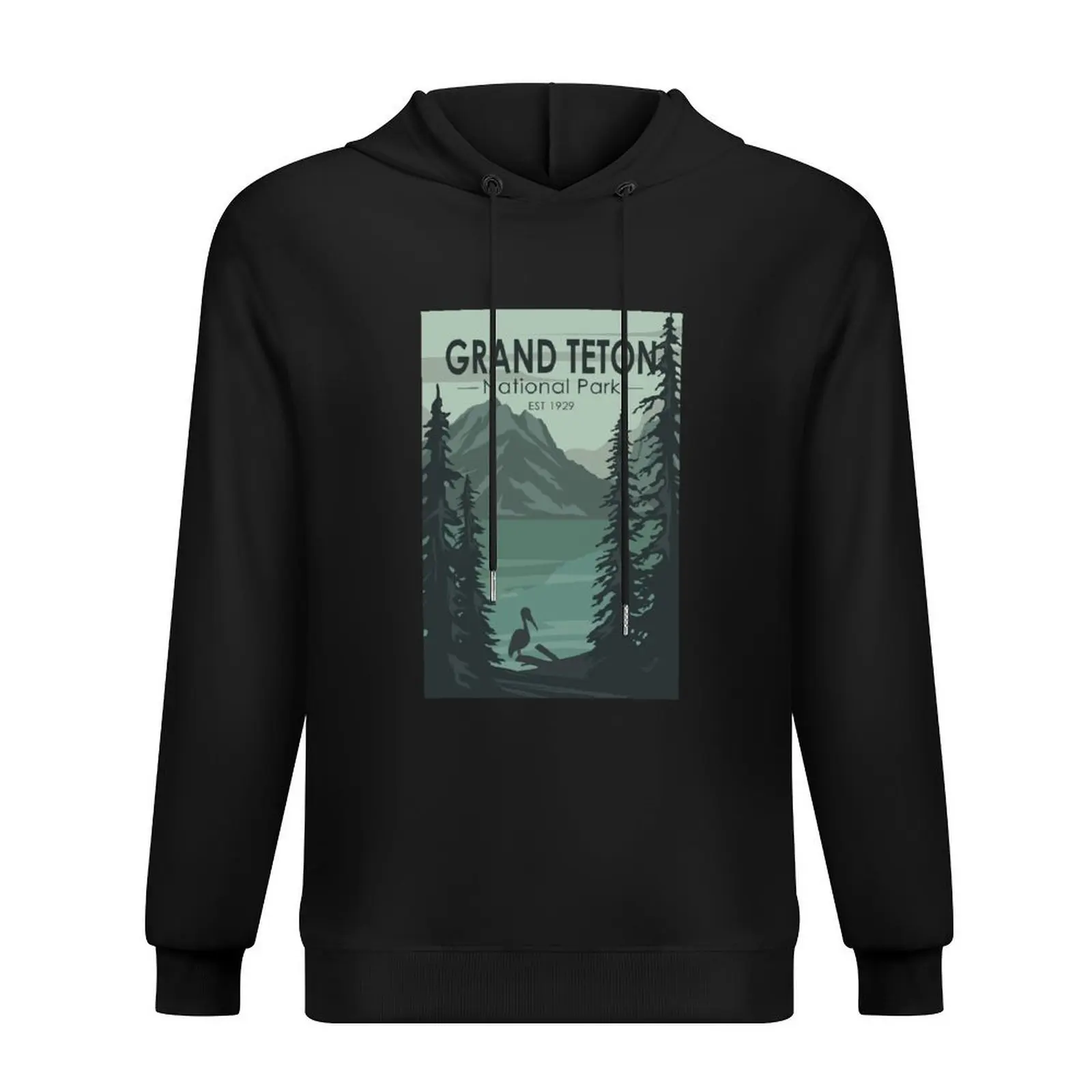 

Grand Teton National Park Crane Vintage Hoodie mens clothing autumn clothes men's sweat-shirt tracksuit