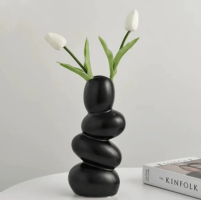 

Nordic Vases Flowerpot Creative Ceramic Flower Bottle Desktop Luxury Living Room Flower Vase Arrangement Floral Vases Decoration