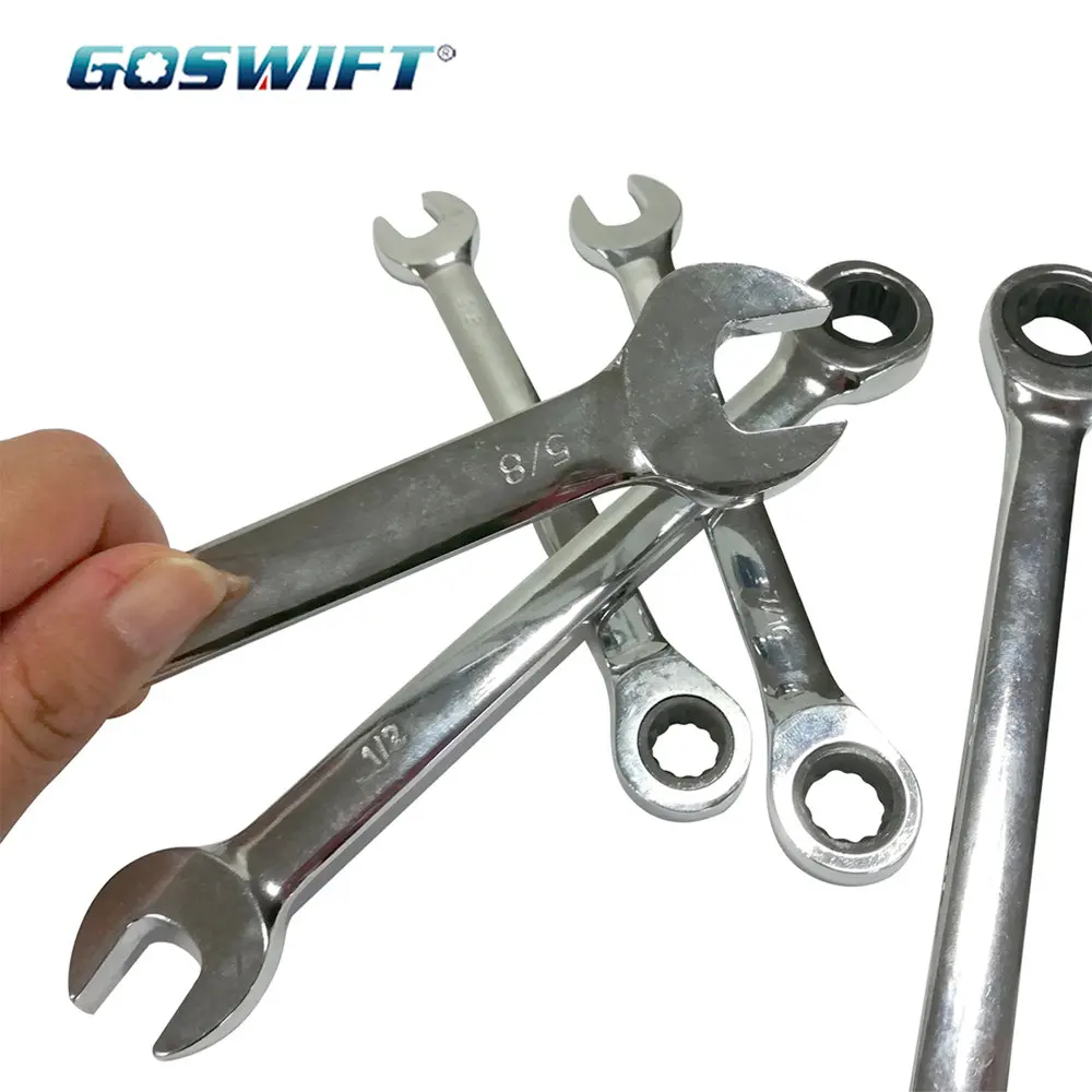 5 Pcs Combination Ratchet Spanner Set 72 Teeth Universal Wrench Vehicle Repair Tools With Plastic Rack Metric/SAE