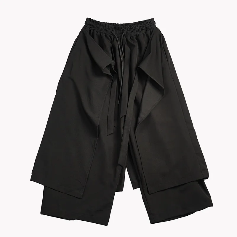 Korean Original Stage Design New Dark Japanese Style Loose Casual Wide-leg Men's Nine-point Culottes