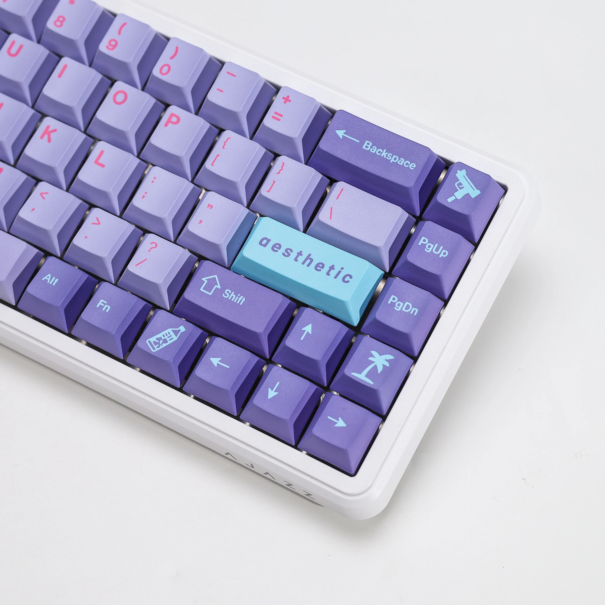 KBDiy GMK Keycaps Retro GMK Vaporwave Cherry Profile PBT Alice Keycap für 75 % magnetische Schalter Gaming Mechanisches Tastatur-Kit – Detail 14