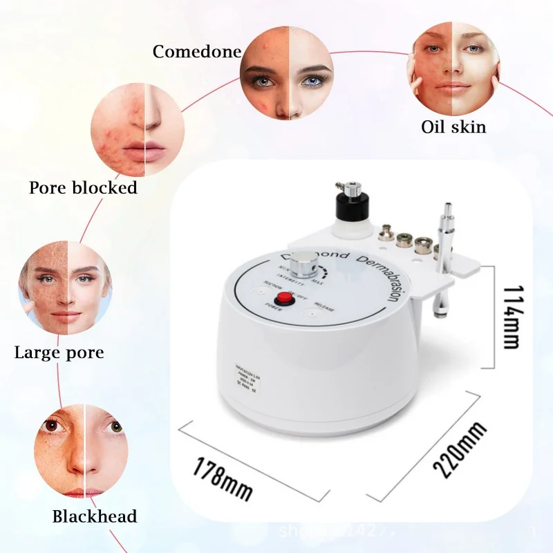 3 In 1 Diamond Microdermabrasion Machine Facial Instrument for Exfoliation Blackhead Removal Home Spa Use Face Skin Care Device