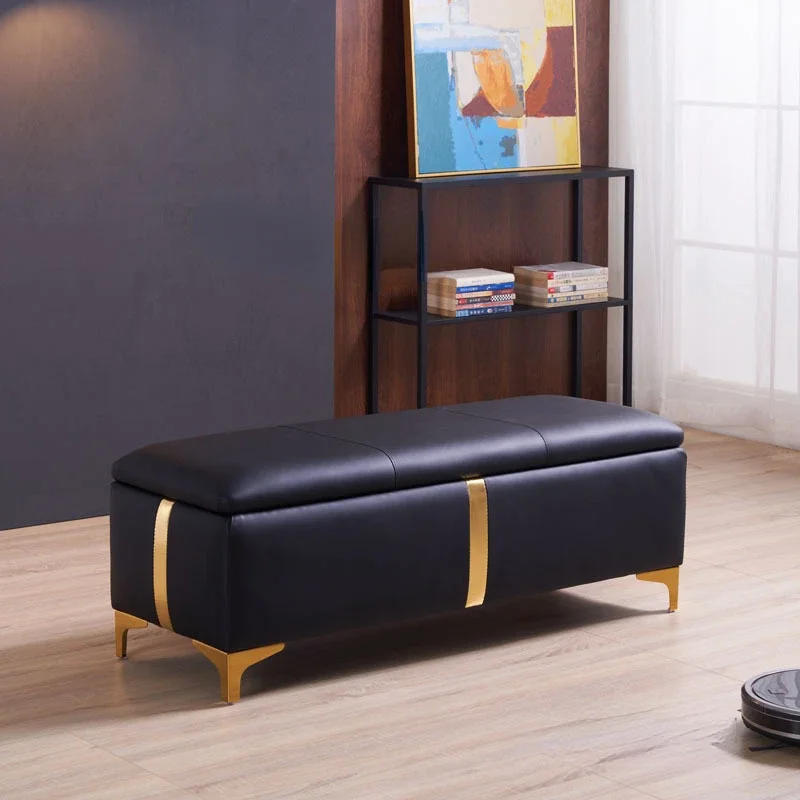 

Modern Bedroom Furniture Bed End Stool Luxury Leather Home Outdoor Sit Cabi Shoe Changing Stool Storage Bench Sofa Low Ottomans